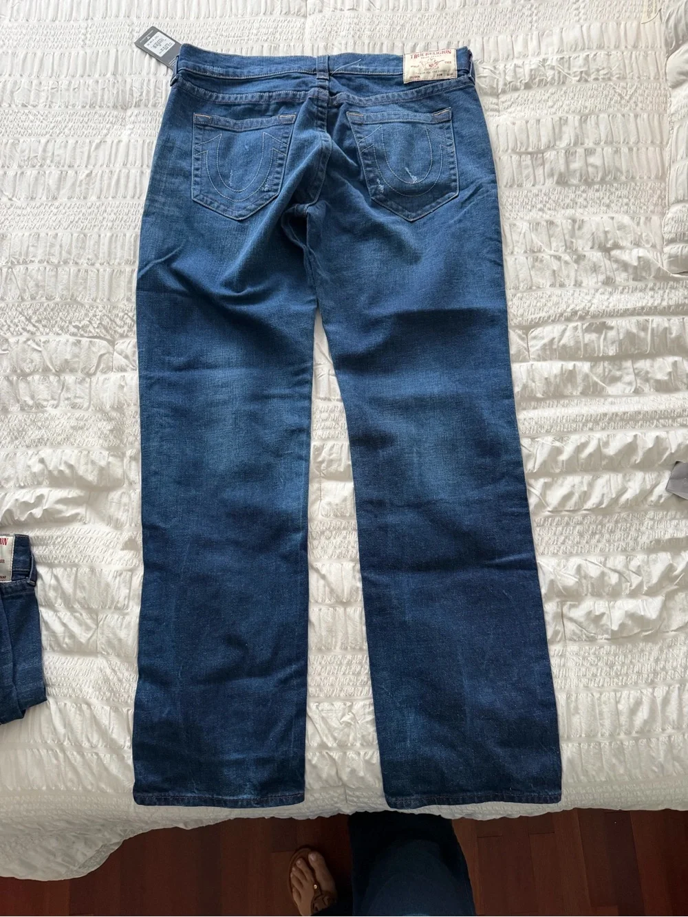 True Religion Ricky Relaxed Straight Jeans in Blue Denim